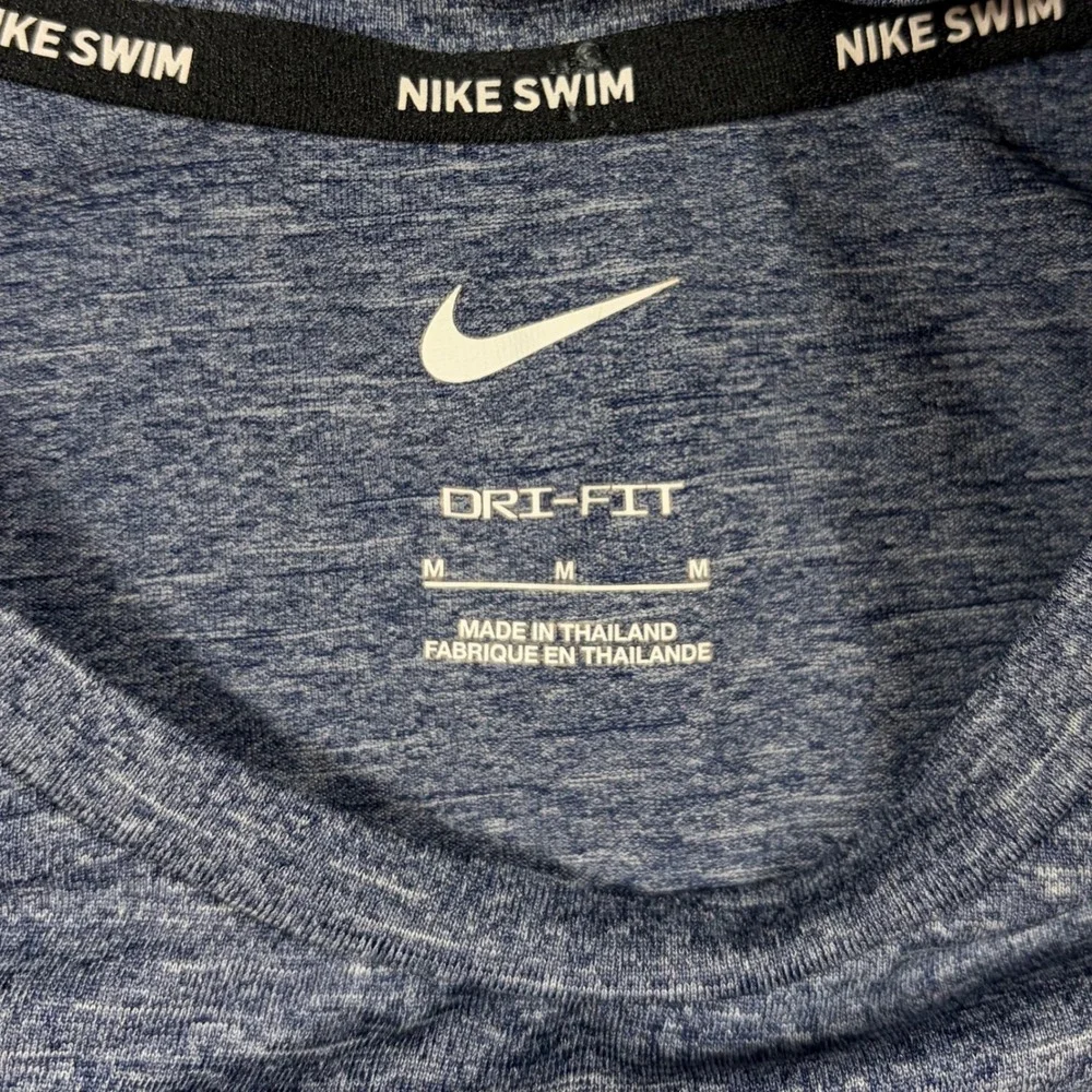 Nike Swim Shirt Mens Medium Dri-FIT UPF 40+ Heathered Blue Performance